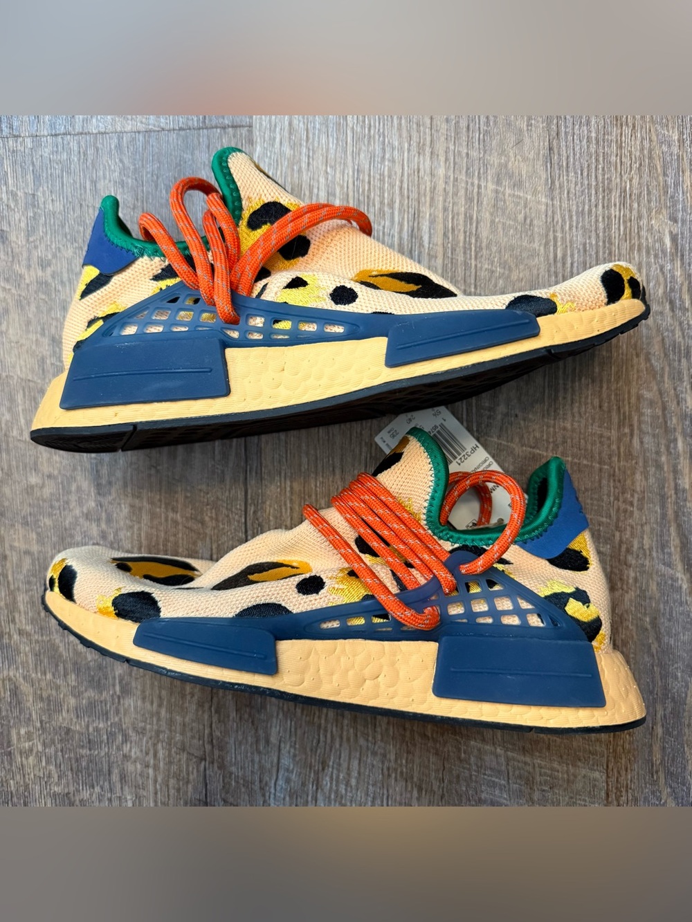 Pharrell x Adidas NMD Human Race Animal Print Pulse Amber Men’s Size 6 Sneakers
